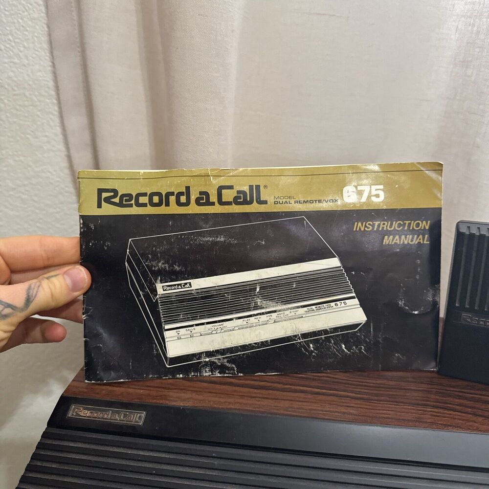 VINTAGE RECORD A CALL MODEL 675 Great‎ Condition Remote Key & Instruction Manual - Picture 4 of 12